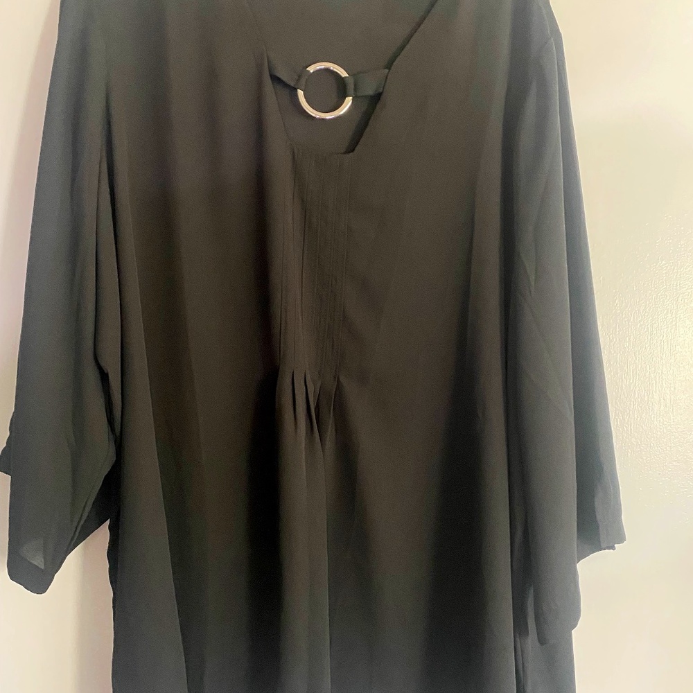 Beautiful black top with silver embellishment 2X NWT